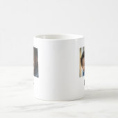 シンプルな白黒のDad Establishedフォト コーヒーマグカップ (中央)