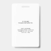 シンプルな白黒のQRコード付き社員証 バッジ (裏面)