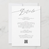 シンプルな白黒のQRコード　オールインワンウェディング 招待状 (裏面)