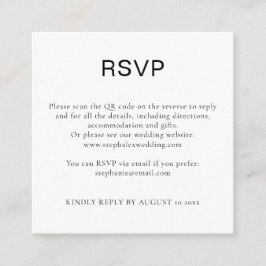 シンプルな白黒テキストQRコード RSVP エンクロージャーカード