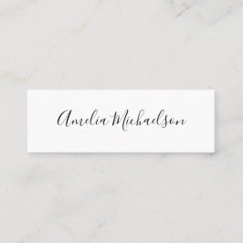 シンプルな白黒モダンな小型名刺 スキニー名刺