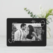 シンプルな白黒写真の日付の保存 セーブザデート (スタンド正面)