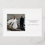 シンプルな白黒写真の日付の保存 箔招待状 (裏面)