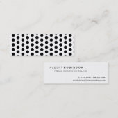 シンプルな白黒水玉模様の基本的なパターン スキニー名刺 (正面/裏面)