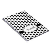 シンプルな白黒水玉模様の基本的なパターン ノートブック (右側)