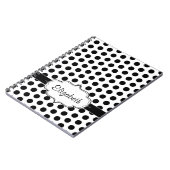 シンプルな白黒水玉模様の基本的なパターン ノートブック (左側)