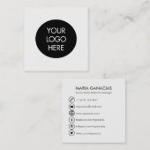 シンプルな白黒社会的な媒体の名刺 スクエア名刺 (正面/裏面)