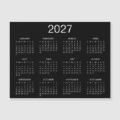 シンプルな白黒2027カレンダー (正面)