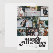 シンプルな白黒8枚写真 シーズンカード (正面/裏面)