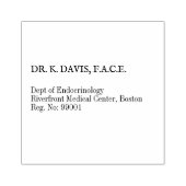 シンプルな白黒 内分泌学医の住所スタンプ ラバースタンプ (インプリント)