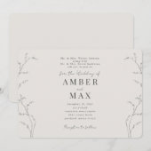 シンプルな瞬間 両親 クリーム ラウンド 招待状 (正面/裏面)