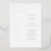 シンプルな瞬間 親が手描きしたステム フォイル 結婚式 箔招待状 (正面)