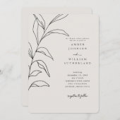 シンプルな瞬間 親ステム ラウンド 招待状 (正面/裏面)