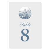 シンプルな砂ドルの銀のテーブル数 テーブルナンバー (裏面)