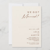 シンプルな砂漠のナチュラルホワイトの結婚発表 招待状 (正面)