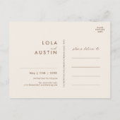 シンプルな砂漠 | テラコッタ Save The Date ポストカード (裏面)