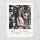 シンプルな確認の儀礼 お礼 クロス フォト ありがとう ポストカード (正面)