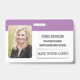 シンプルな社員 ロゴ写真 バーコード ID バッジ