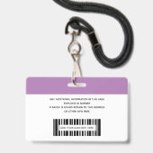 シンプルな社員 ロゴ写真 バーコード ID バッジ (裏面(ネックストラップ付))