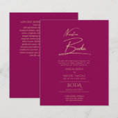 シンプルな私たちの結婚式 スペイン語の結婚式 テキストのみの招待状 (正面/裏面)