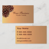 シンプルな秋によって着色されるマツ円錐形の名刺 名刺 (正面/裏面)