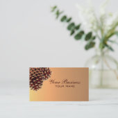 シンプルな秋によって着色されるマツ円錐形の名刺 名刺 (スタンド正面)