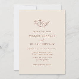 シンプルな秋のウェディング招待状 招待状