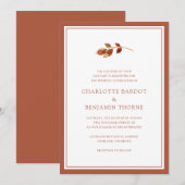 シンプルな秋のウェディング 招待状 (正面/裏面)