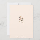 シンプルな秋のワイルドフラワー ボホ ガーデン アーチ ウェディング 招待状 (裏面)