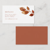 シンプルな秋の封入カード エンクロージャーカード (正面/裏面)