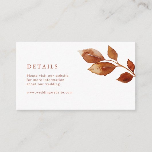 シンプルな秋の封入カード エンクロージャーカード (正面)