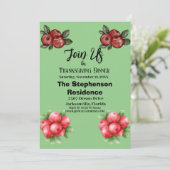 シンプルな秋の紅葉家族感謝祭の集まり 招待状 (スタンド正面)