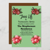 シンプルな秋の紅葉家族感謝祭の集まり 招待状 (正面/裏面)