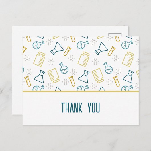 シンプルな科学実験室機器のお礼 ポストカード (正面/裏面)