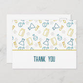 シンプルな科学実験室用具感謝カード ポストカード (正面/裏面)