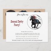 シンプルな競馬ダービーパーティー招待状 招待状 (正面/裏面)