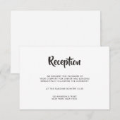 シンプルな筆文字ウェディングレセプションカード エンクロージャーカード (正面/裏面)
