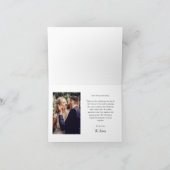 シンプルな筆記体写真の結婚式 サンキューカード (内部)