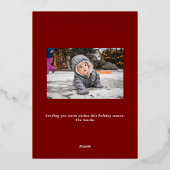 シンプルな箔押しクリスマスカード 箔シーズンカード (裏面)