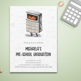 シンプルな算数 幼稚園 卒園パーティー 招待状