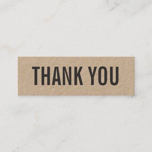 シンプルな素朴社会的な媒体クラフト感謝していしています スキニー名刺 (正面)