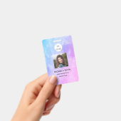 シンプルな紫の水彩IDカード　社員 バッジ (手持ち)