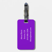 シンプルな紫の色無地のをカスタマイズ ラゲッジタグ (裏面縦)