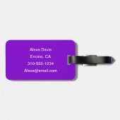 シンプルな紫の色無地のをカスタマイズ ラゲッジタグ (裏面横)