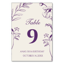 シンプルな紫の花の30歳の誕生日