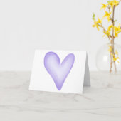 シンプルな紫ハートのデザイン　空白 カード (黄色い花)