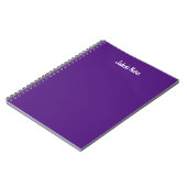 シンプルな紫色のカバーに名前を書いたノート ノートブック (左側)
