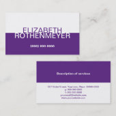 シンプルな紫色のパネルの名刺 名刺 (正面/裏面)