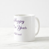 シンプルな紫色の新年の挨拶 コーヒーマグカップ (正面右)