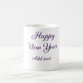 シンプルな紫色の新年の挨拶 コーヒーマグカップ (中央)